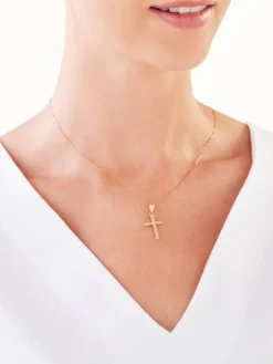 Złota zawieszka - krzyż