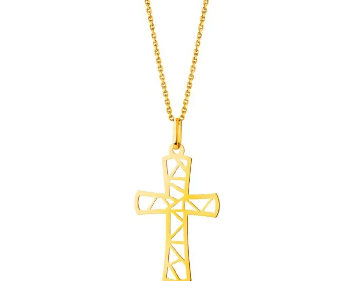 Złota zawieszka - krzyż