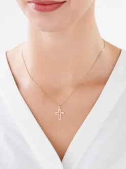 Złota zawieszka - krzyż