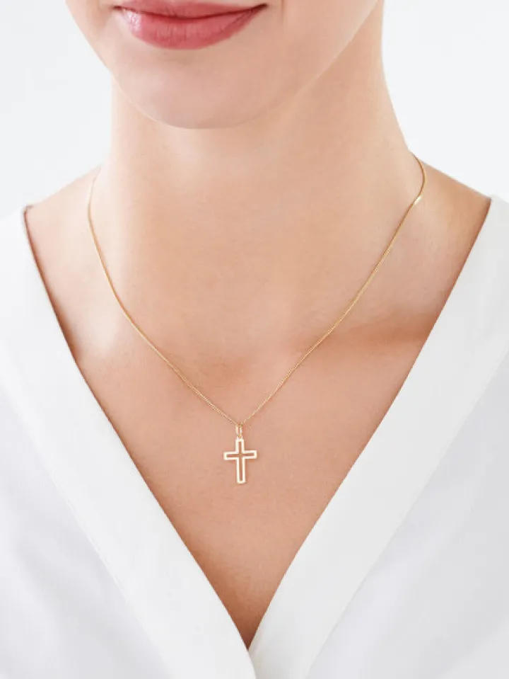 Złota zawieszka - krzyż