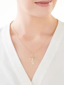 Złota zawieszka - krzyż