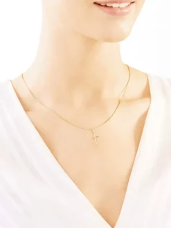 Złota zawieszka - krzyż