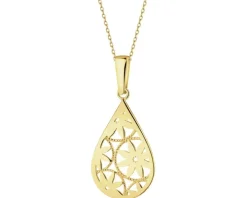 Złota zawieszka - kwiaty