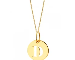 Złota zawieszka - litera D