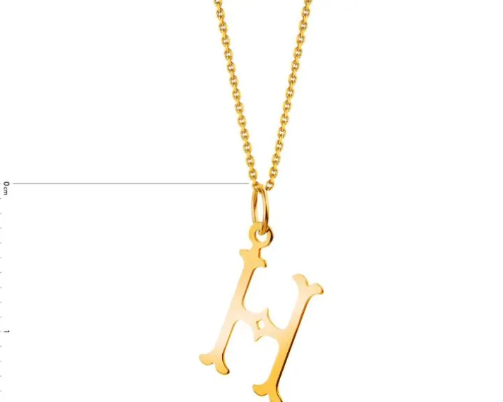 Złota zawieszka - litera H