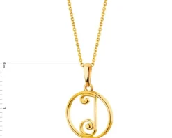 Złota zawieszka - litera J