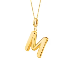 Złota zawieszka - litera M