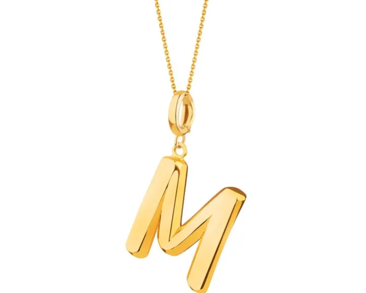 Złota zawieszka - litera M
