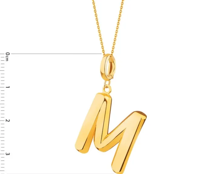 Złota zawieszka - litera M