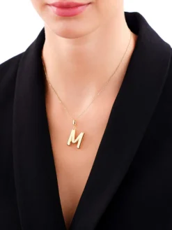 Złota zawieszka - litera M