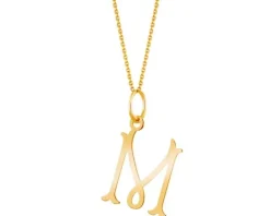 Złota zawieszka - litera M