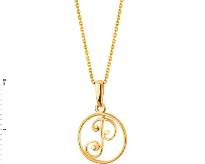 Złota zawieszka - litera P