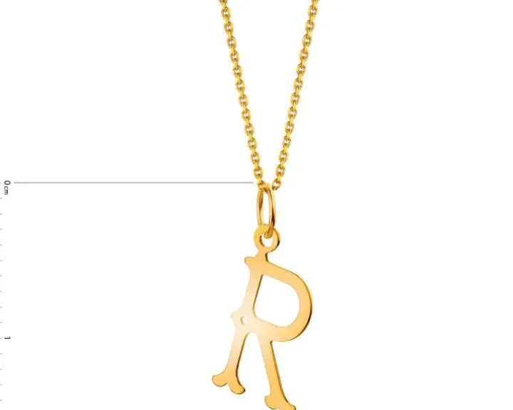 Złota zawieszka - litera R