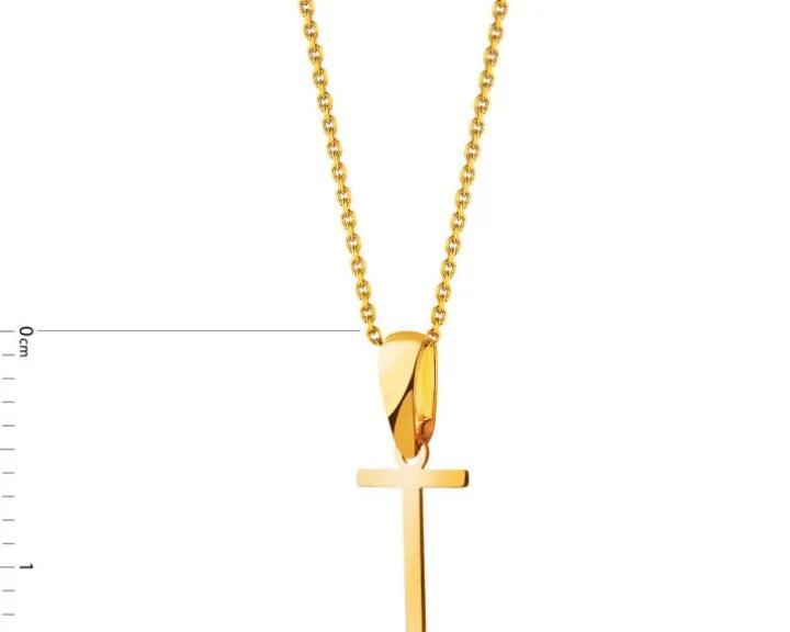 Złota zawieszka - litera T