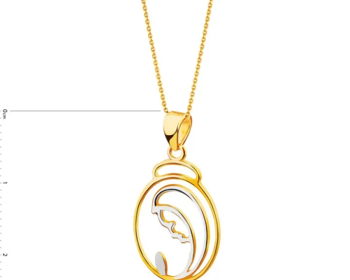 Złota zawieszka - medalik Matka Boska