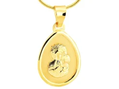 Złota zawieszka - medalik Matka Boska Częstochowska