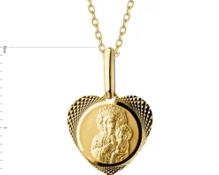 Złota zawieszka - medalik Matka Boska Częstochowska