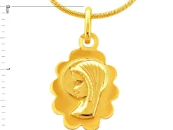 Złota zawieszka - medalik Matka Boska