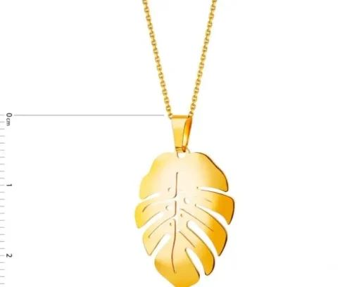 Złota zawieszka  - monstera