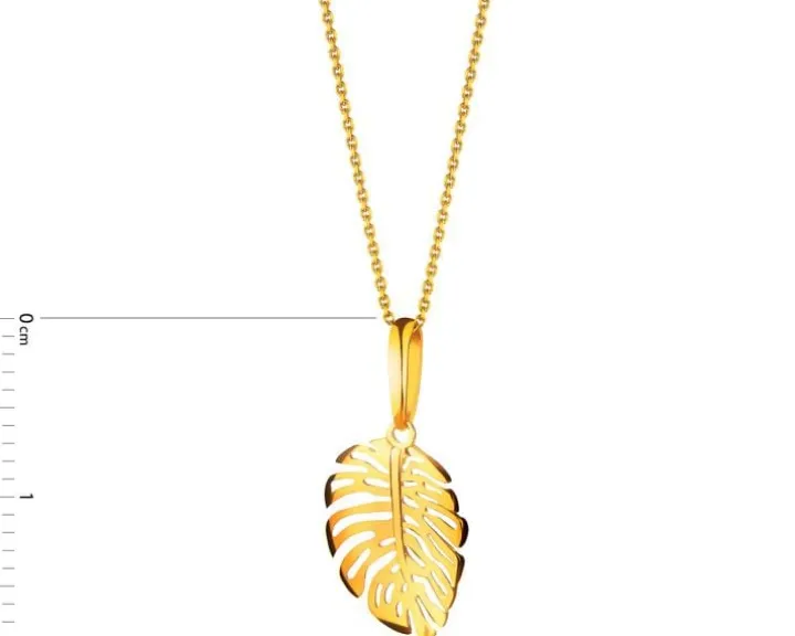 Złota zawieszka - monstera