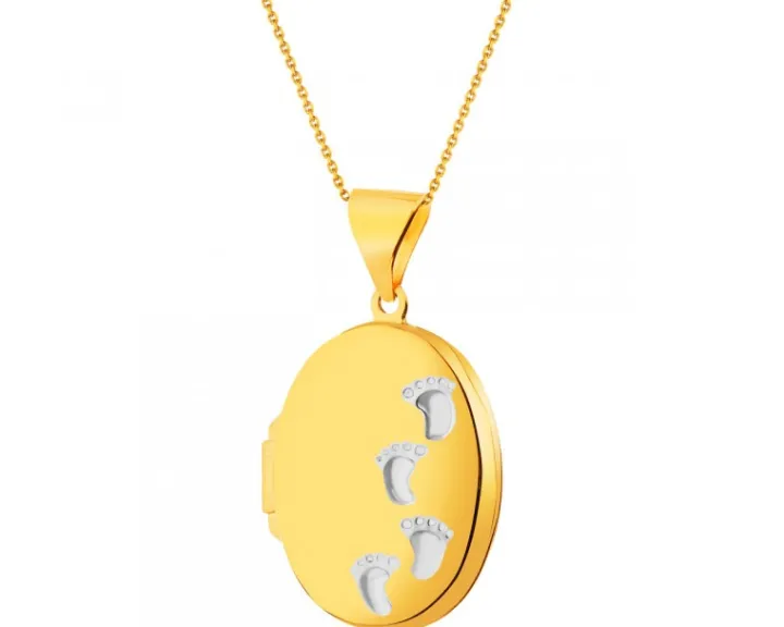 Złota zawieszka - puzderko - stópki