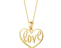 Złota zawieszka - serce, love