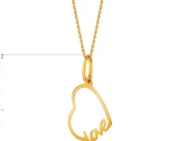 Złota zawieszka - serce, love