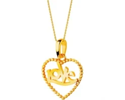 Złota zawieszka - serce, love