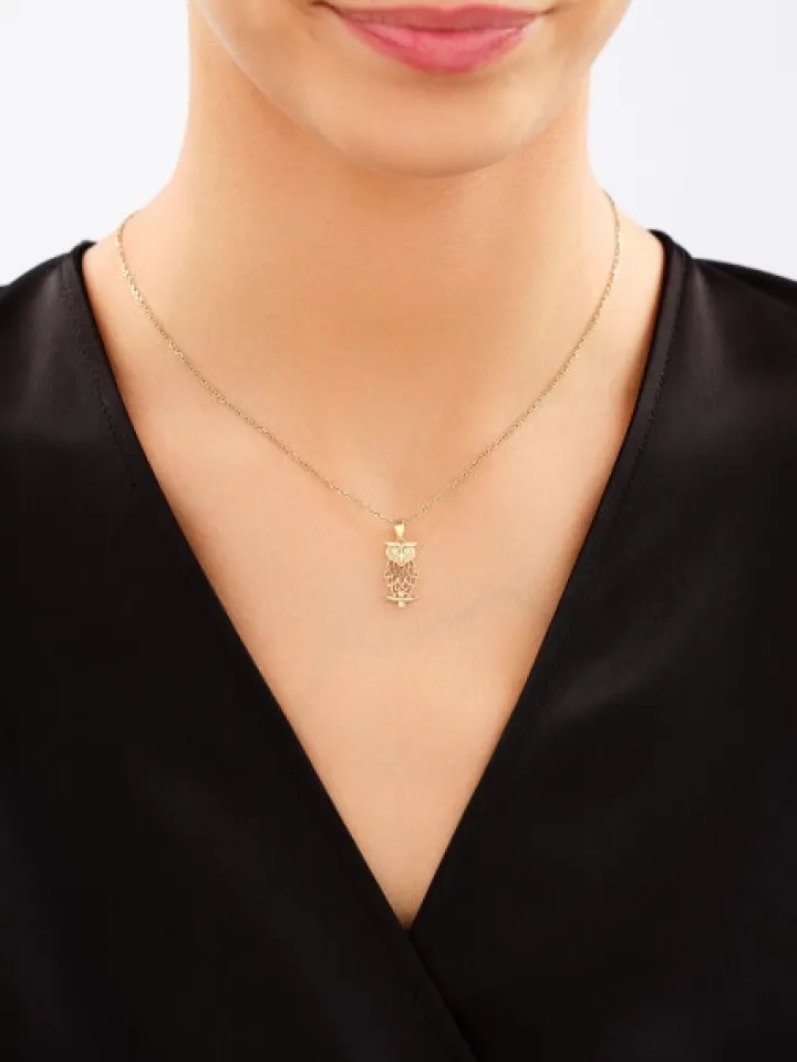 Złota zawieszka - sowa