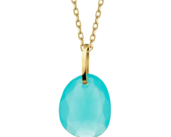 Złota zawieszka - szkło terbowe