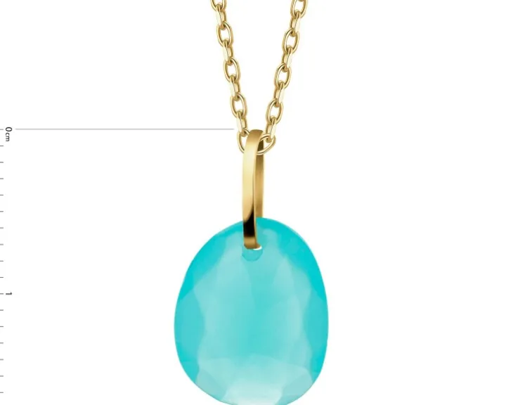 Złota zawieszka - szkło terbowe