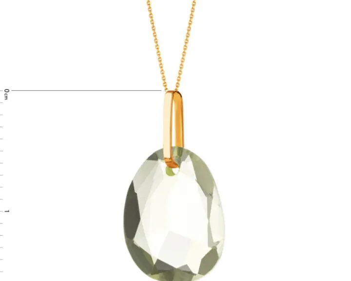 Złota zawieszka - szkło terbowe