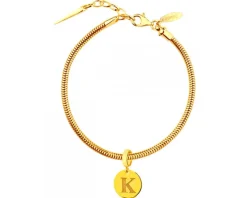 Złota zawieszka beads - litera K