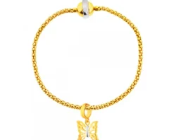 Złota zawieszka beads - motyl