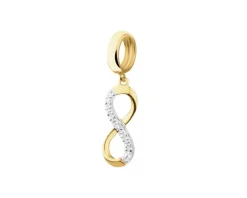 Złota zawieszka beads z diamentem - nieskończoność - 0,004 ct - próba 375