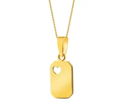 Złota zawieszka blaszka- serce