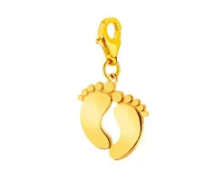 Złota zawieszka charms - stópki