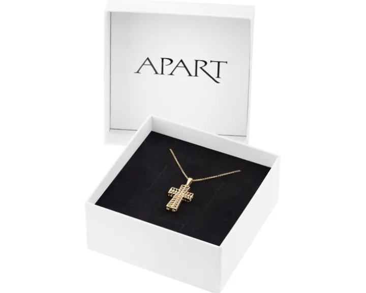 Złota zawieszka i łańcuszek - komplet - krzyż