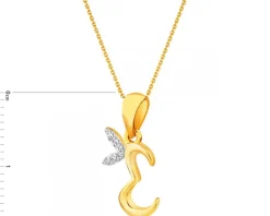 Złota zawieszka  litera E