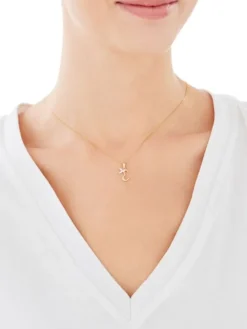 Złota zawieszka  litera E