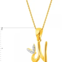 Złota zawieszka litera  N