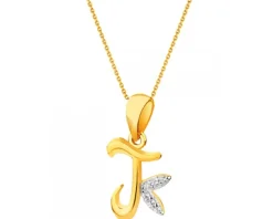 Złota zawieszka litera T