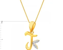 Złota zawieszka litera T