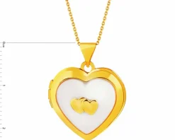 Złota zawieszka z agatem - puzderko - serca