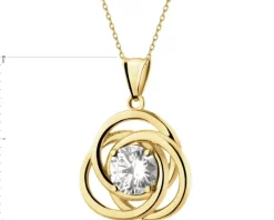 Złota zawieszka z cyrkonią