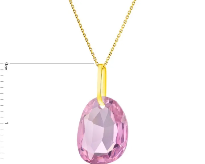 Złota zawieszka z cyrkonią