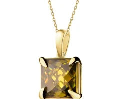 Złota zawieszka z cyrkonią