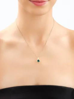 Złota zawieszka z cyrkonią