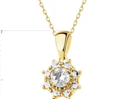 Złota zawieszka z cyrkonią