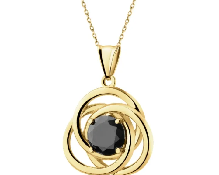 Złota zawieszka z cyrkonią